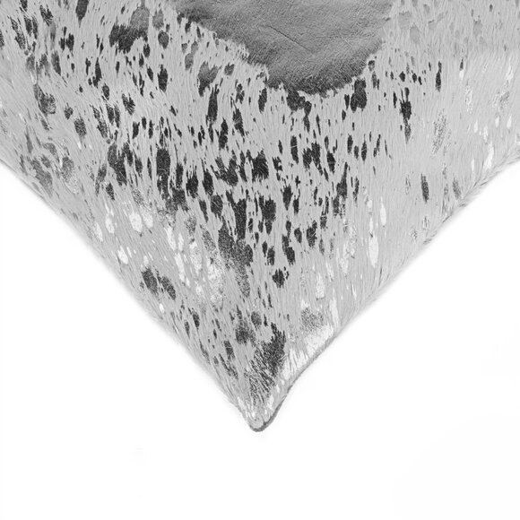 Natural Home Decor Torino Scotland Cowhide Pillow | 1-Piece | Grey & silver - Picture 2 of 2